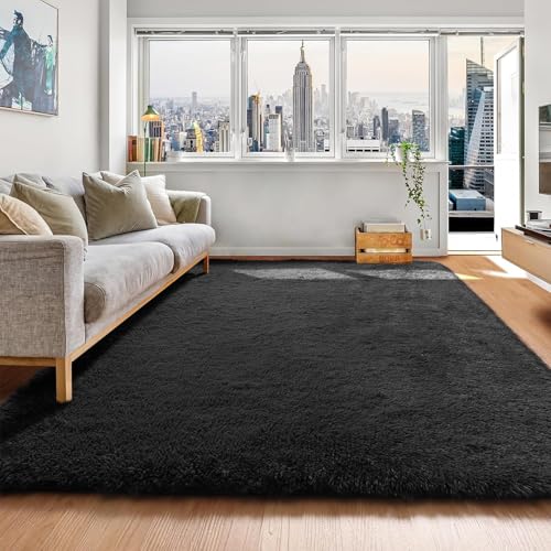 HOKXUAN Waschbarer Teppich Wohnzimmer 190 x 70 cm Kurzflor,Anti-Rutsch Rückseite Gemütlicher & Weicher Wohnteppich Modernes Einfarbiges Design Fürs Wohnzimmer, Schlafzimmer, Schwarz HOKXUAN Waschbarer Teppich Wohnzimmer 190 x 70 cm Kurzflor,Anti-Rutsch Rückseite Gemütlicher & Weicher Wohnteppich Modernes Einfarbiges Design Fürs Wohnzimmer, Schlafzimmer, Schwarz von HOKXUAN