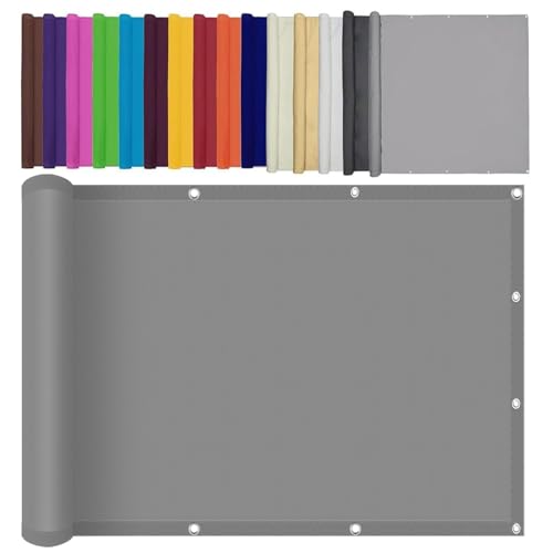 Markisenstoff Rechteckig 80 x 340 cm Wetterschutz Sichtschutz Sonnenschutz Segel Beschattung Terrasse mit Ösen, Ohne Bohren für Balkon Terrasse, Hellgrau Markisenstoff Rechteckig 80 x 340 cm Wetterschutz Sichtschutz Sonnenschutz Segel Beschattung Terrasse mit Ösen, Ohne Bohren für Balkon Terrasse, Hellgrau von HOKXUAN