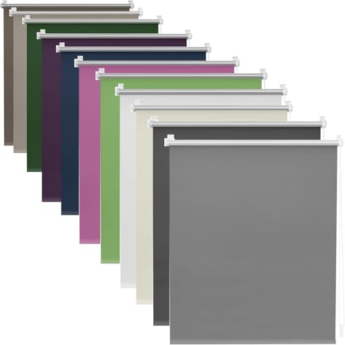 Rollo für Fenster Ohne Bohren 50 x 70 cm Blickdicht Und Sonnenschutz, Fenster Rollos für Innen Flexibler Seitenzug Easyfix Rollo für Tür & Fenster, Weiß Rollo für Fenster Ohne Bohren 50 x 70 cm Blickdicht Und Sonnenschutz, Fenster Rollos für Innen Flexibler Seitenzug Easyfix Rollo für Tür & Fenster, Weiß von HOKXUAN