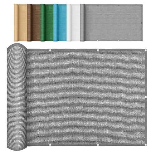Schattierungsnetz 1.7 x 2.4 m Windschutz Schattiernetz Atmungsaktiv mit Ösen Wetterbeständig Atmungsaktiv HDPE Gewebe Ohne Bohren für Balkon Garten, Grau von HOKXUAN