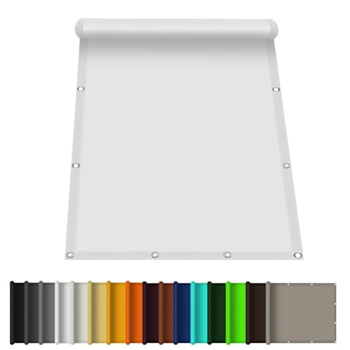 Sonnenschirm Segel 1.2 x 2 m Rechteckig Plane Überdachung mit Ösen Sichtschutz Reißfest Wetterfest Ohne Bohren für Garten Balkon & Terrasse, Weiß von HOKXUAN