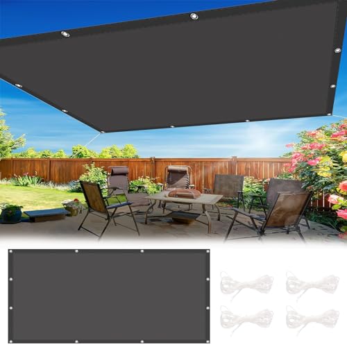 Sonnenschirm Segel 3.5 x 4 m Wetterschutz Sichtschutz Sonnensegel Garten Sonnensegel Quadrat mit Ösen, Ohne Bohren für Außenbereich,Garten, Schwarz von HOKXUAN