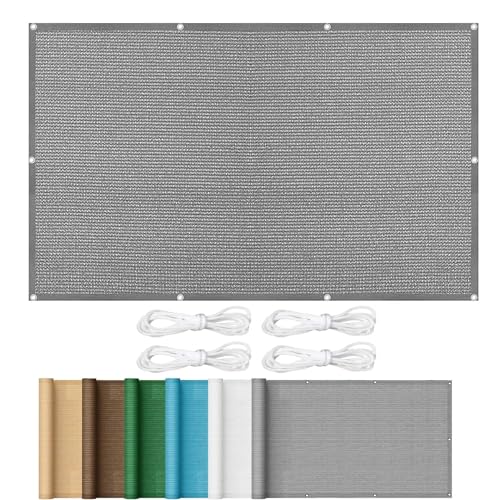 Sonnensegel 1.8 x 3.6 m Rechteckig Seitenschutz Balkon mit Ösen Wetterbeständig Atmungsaktiv Hdpe Gewebe Ohne Bohren für Balkon Garten, Grau Sonnensegel 1.8 x 3.6 m Rechteckig Seitenschutz Balkon mit Ösen Wetterbeständig Atmungsaktiv Hdpe Gewebe Ohne Bohren für Balkon Garten, Grau von HOKXUAN