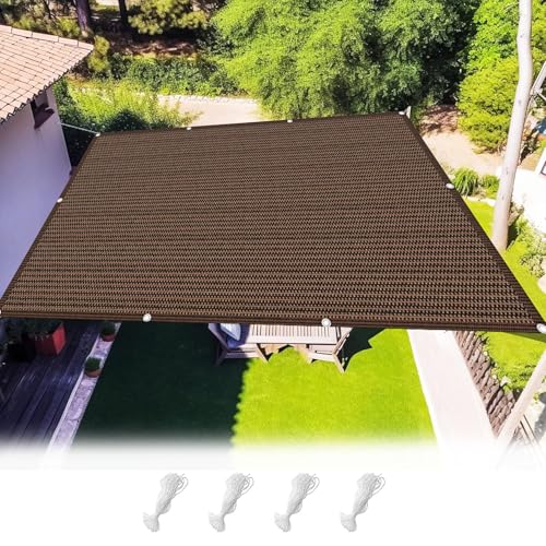Sonnensegel Atmungsaktiv mit Ösen 550 x 600 cm HDPE Luftdurchlässig, Wasserdurchlässig Sichtschutz Balkon Balkon Sonnenschutz Schattenspender für Terrasse, Braun Sonnensegel Atmungsaktiv mit Ösen 550 x 600 cm HDPE Luftdurchlässig, Wasserdurchlässig Sichtschutz Balkon Balkon Sonnenschutz Schattenspender für Terrasse, Braun von HOKXUAN
