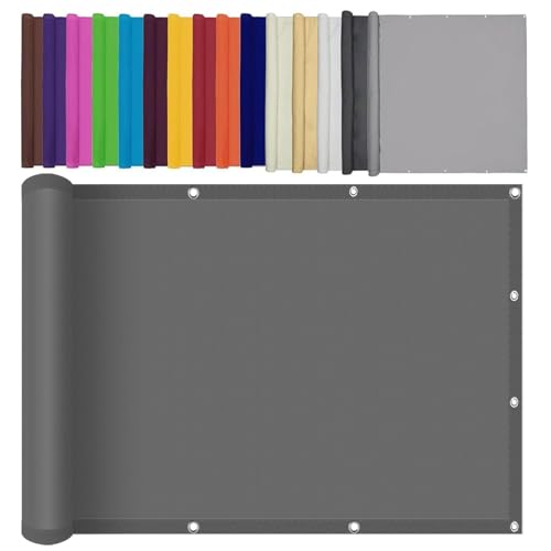 Sonnensegel Rechteckig 80 x 80 cm PES Polyester mit UV Schutz Sichtschutz Windschutz Tarp Schattenspender Garten mit Ösen Freiem Seil für Balkon Garten, Dunkelgrau von HOKXUAN