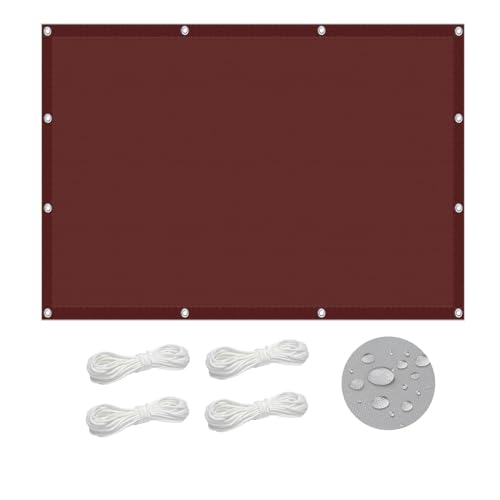 Sonnensegel Rechteckig inkl Befestigungsseile 230 x 230 cm Wetterschutz Sichtschutz Sichtschutz Windschutz Tarp Schattenspender Garten mit Ösen, Ohne Bohren für Balkon Terrasse, Weinrot Sonnensegel Rechteckig inkl Befestigungsseile 230 x 230 cm Wetterschutz Sichtschutz Sichtschutz Windschutz Tarp Schattenspender Garten mit Ösen, Ohne Bohren für Balkon Terrasse, Weinrot von HOKXUAN