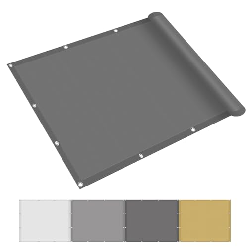 Sonnensegel Sonnenschutz 0.9 x 1.8 m Wasserdicht Plane Überdachung mit Ösen Sichtschutz Reißfest Wetterfest Ohne Bohren für Garten Balkon & Terrasse, Dunkelgrau Sonnensegel Sonnenschutz 0.9 x 1.8 m Wasserdicht Plane Überdachung mit Ösen Sichtschutz Reißfest Wetterfest Ohne Bohren für Garten Balkon & Terrasse, Dunkelgrau von HOKXUAN