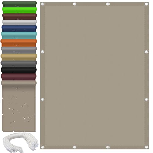 Sonnensegel Tarp 1.2 x 1.4 m Rechteckig Balkon Sichtschutz mit Ösen, Seil PES Polyester UV Schutz ohne Bohren für Balkon Garten Terrasse, Taupe Sonnensegel Tarp 1.2 x 1.4 m Rechteckig Balkon Sichtschutz mit Ösen, Seil PES Polyester UV Schutz ohne Bohren für Balkon Garten Terrasse, Taupe von HOKXUAN
