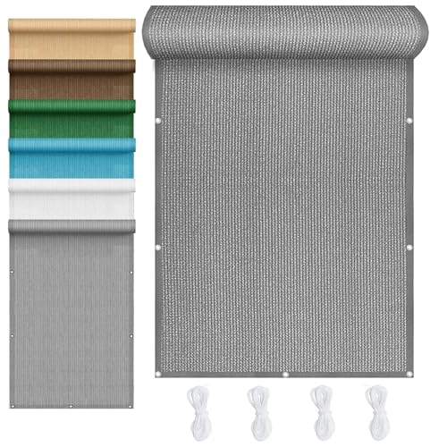 Sonnensegel Windschutz Rechteckig 110 x 350 cm HDPE Wetterbeständig Atmungsaktiv Beschattung für Terrassenüberdachung für Außenbereich, Garten, Grau Sonnensegel Windschutz Rechteckig 110 x 350 cm HDPE Wetterbeständig Atmungsaktiv Beschattung für Terrassenüberdachung für Außenbereich, Garten, Grau von HOKXUAN