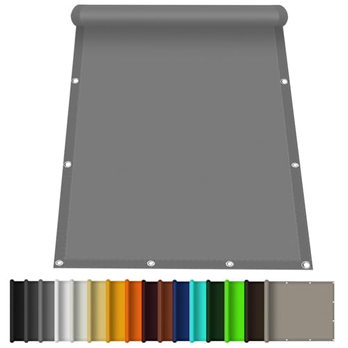 Sonnensegel mit Ösen 1 x 1.6 m Wasserdicht Sonnensegel Balkon mit Ösen, Seil PES Polyester UV Schutz Ohne Bohren für Garten Balkon & Terrasse, Hellgrau Sonnensegel mit Ösen 1 x 1.6 m Wasserdicht Sonnensegel Balkon mit Ösen, Seil PES Polyester UV Schutz Ohne Bohren für Garten Balkon & Terrasse, Hellgrau von HOKXUAN