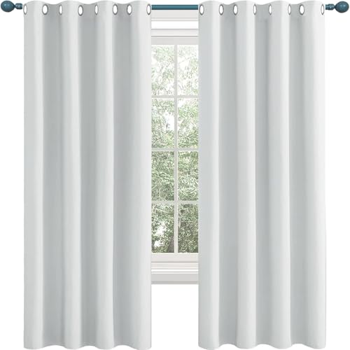 Verdunklungsgardine mit Kräuselband 115 x 130 cm Dicke Thermogardine Kälteschutz Warm Thermovorhang Hitzeschutz Kräuselband 2Er Set für Wohnzimmer Kinderzimmer, Weiß Verdunklungsgardine mit Kräuselband 115 x 130 cm Dicke Thermogardine Kälteschutz Warm Thermovorhang Hitzeschutz Kräuselband 2Er Set für Wohnzimmer Kinderzimmer, Weiß von HOKXUAN