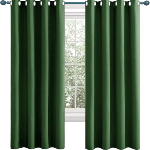 Verdunklungsvorhänge 2Er Set 160 x 170 cm Dicker Stoff Thermovorhänge Gegen Kälte Vorhänge Blickdicht, Curtains Wohnzimmer 2Er Set für Hotels Büros Schlafzimmer, Dunkelgrün Verdunklungsvorhänge 2Er Set 160 x 170 cm Dicker Stoff Thermovorhänge Gegen Kälte Vorhänge Blickdicht, Curtains Wohnzimmer 2Er Set für Hotels Büros Schlafzimmer, Dunkelgrün von HOKXUAN