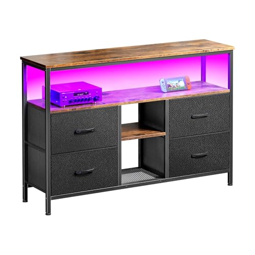 Gaming Schreibtisch mit LED, 29.8x137 x 78 cm, 4 Schubladen, Industriedesign, Holz & Metall, Schwarz Gaming Schreibtisch mit LED, 29.8x137 x 78 cm, 4 Schubladen, Industriedesign, Holz & Metall, Schwarz von HOKZYHOUSE