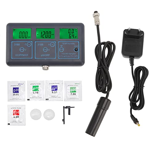 HOKZYHOUSE 7 in 1 Wasserqualitätsmonitor WiFi für Tuya APP ABS EC Leitfähigkeit PH ORP Messgerät für Aquarium(EU-Stecker 220 V) von HOKZYHOUSE