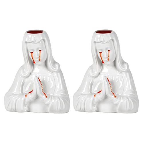 2 Stück Crying Mary Spitzkerzenhalter Säulenkerzen Kerzenhalter Kuchen Tisch Abendessen Halloween Ornamente Ornament 2 Stück Crying Mary Spitzkerzenhalter Säulenkerzen Kerzenhalter Kuchen Tisch Abendessen Halloween Ornamente Ornament von HOLABONITA
