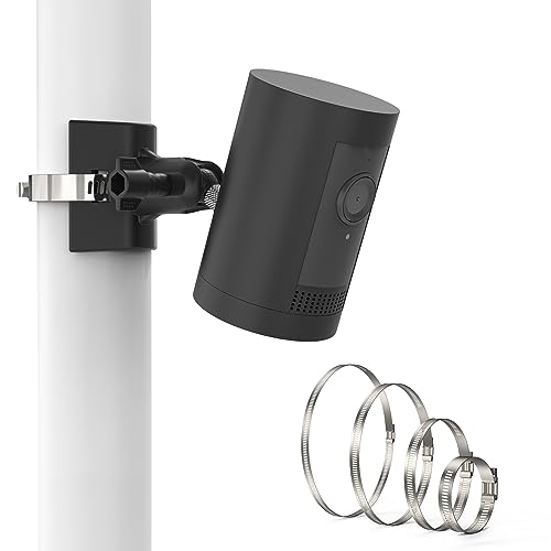 Masthalterung Halterung für Außenkamera Akku (Stick Up Cam/Pro), Innenkamera (Indoor Cam), Spotlight Kamera/Plus/Pro Überwachungskamera & Solarpanel (Schwarz 1Stück) von HOLACA