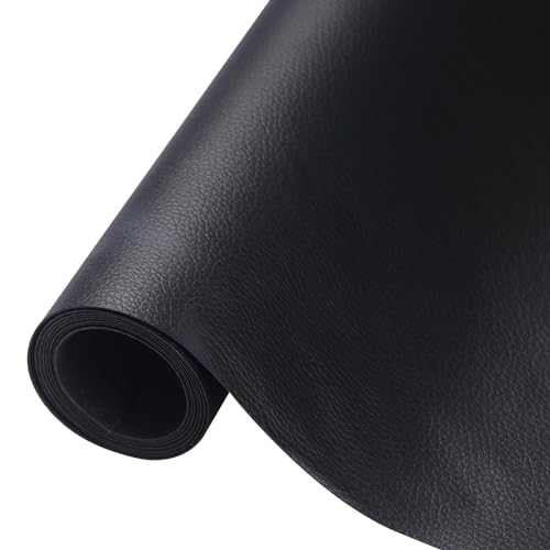 HOLAHOLA Kunstleder Selbstklebend, 43x200cm Leder Reparatur Set Schwarz Kunstleder Reparaturset, Lederflicken Selbstklebend für Möbel, Sofa, Autositze, Taschen von HOLAHOLA