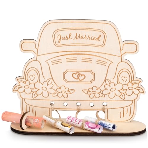 HOLDLEAF Hochzeitsauto Geldgeschenk Holz,Originelle Hochzeitsgeschenke für Brautpaar,Holz Hochzeiten Geschenke für Braut Bräutigam Tischdeko von HOLDLEAF