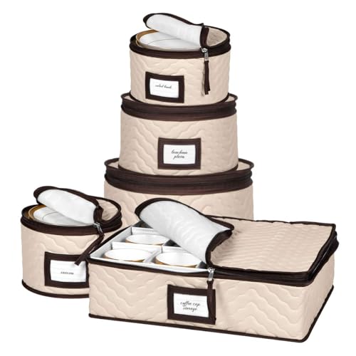 HOLDN’ STORAGE Geschirr-Organizer 5-teiliges Set für feines Porzellan, stabile gesteppte Mikrofaser-Behälter mit Trennwänden, Service für 12 Personen – Transport und Schutz vor Splittern und Brüchen HOLDN’ STORAGE Geschirr-Organizer 5-teiliges Set für feines Porzellan, stabile gesteppte Mikrofaser-Behälter mit Trennwänden, Service für 12 Personen – Transport und Schutz vor Splittern und Brüchen von HOLDN’ STORAGE