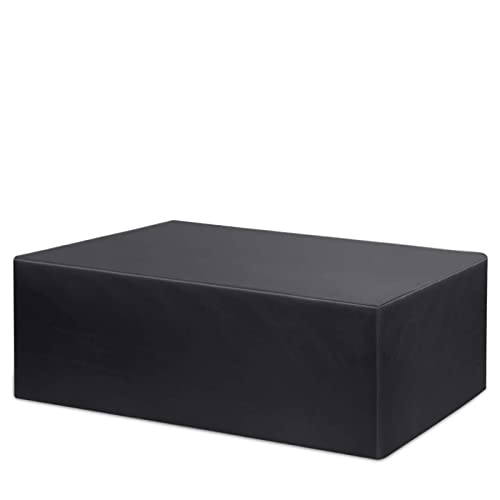 Abdeckhaube Gartenmöbel Rechteckig 285x145x75cm schwarz Abdeckplane Gartenmöbel Verbessertes Schwerlast 420D Oxford Gewebe Wasserdicht, Winddicht,Sitzgruppe Schutzhülle für Gartentisch-Rechteckig von HOLEILUCK