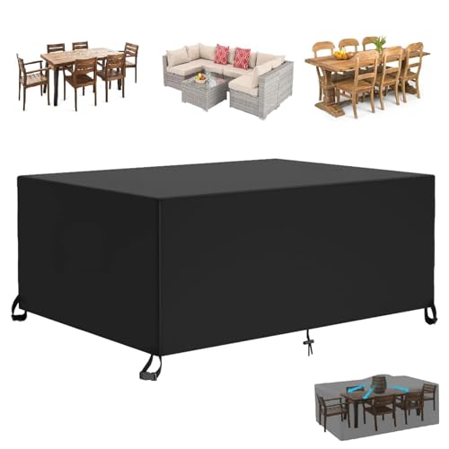 Abdeckung Für Gartenmöbel Abdeckplane Wasserdicht 115x60x85cm /LxWxH Gartenmöbel Abdeckungen Terrassenmöbel Abdeckung Wetterfest Lounge Gartenmöbel für Gartentische,Stühle und Möbelsets Schwarz von HOLEILUCK