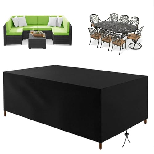 Abdeckung Gartenmöbel Winterfest 125x65x60cm/LxWxH Gartentisch Abdeckung,Schutzhülle Gartenmöbel,Winddicht Anti-UV 420d Oxford Gewebe Abdeckhauben Schutzhülle Für Möbelsets Gartentisch Sitzgruppe von HOLEILUCK