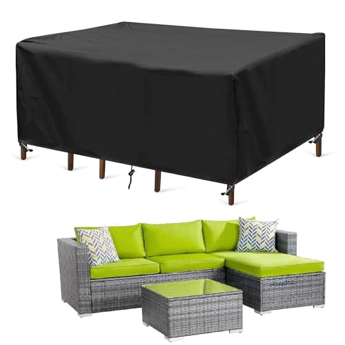 Abdeckung Gartenmöbel Winterfest 200x115x80cm /LxWxH Gartenmöbel Abdeckungen Gartentisch Abdeckung Wasserdicht Möbelabdeckungen Outdoor für Gartentische Winterfest Tische und Stühle Schutzhülle von HOLEILUCK