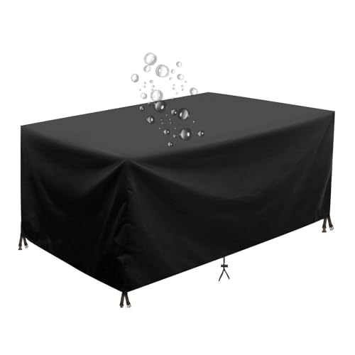 Gartenmöbelabdeckung/Tischabdeckung Outdoor Wetterfest 130x70x50cm/LxWxH Gartenmöbel Abdeckplane/Wasserdichte Abdeckung Winddicht Uv-Beständiges Abdeckung Für Gartenmöbel Mit 4 Schnallen-Schwarz von Sudsty