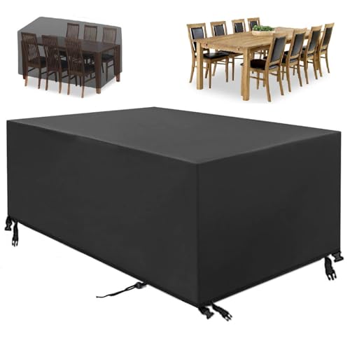 HOLEILUCK Abdeckung Für Gartenmöbel 170x80x85cm /LxWxH Schutzhülle Gartenmöbel Rechteckig überzug Gartenmöbel Abdeckung Gartentisch Schutzhülle Loungemöbel Tisch und Stühle Wasserabweisend Winddicht von HOLEILUCK