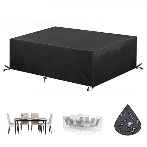 HOLEILUCK Gartenmöbel Abdeckung 260x130x85cm Palettenabdeckung Abdeckung Gartenmöbel Multi Größe Schutzhüllen Für Gartenmöbel Balkontisch Wetterfest Anti-Uv -Schwarz Schutzhülle Gartenmöbel von HOLEILUCK