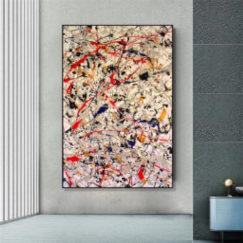 HOLEILUCK Jackson Pollock Poster, weltberühmtes Gemälde auf Leinwand, abstraktes Wandkunstbild für moderne Wohnzimmer-Heimdekoration, 30 x 42 cm, Kunstdrucke, ungerahmt von HOLEILUCK