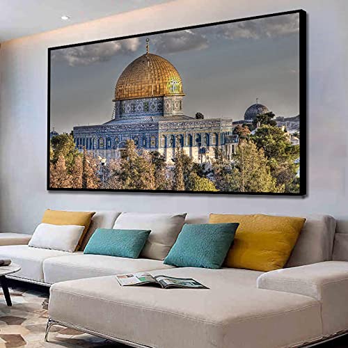 HOLEILUCK Moderne Landschaft Al-Aqsa-Moschee Leinwand Gemälde Druck Bilder und Poster Wandkunst Dekoration für Wohnzimmer Schlafzimmer 80x105cm(32x42in) Ohne Rahmen von HOLEILUCK