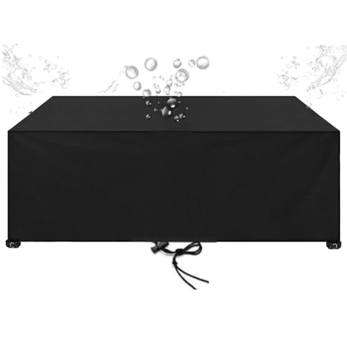 HOLEILUCK Schutzhüllen Für Gartenmöbel 180x140x80cm Schutzhülle Für Gartentisch Schwerlast - Oxford Gewebe Schwarz Schutzhülle Wasserdicht Schutzhülle Gartenmöbel Abdeckplane Gartenmöbel Wasserdicht von HOLEILUCK