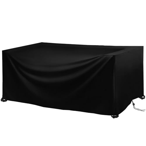 HOLEILUCK Schutzhüllen Für Gartenmöbel-Abdeckhaube Gartenmöbel 275x95x70cm/LxWxH Rechteckig/Quadratisch Plane Gartenmöbel Wasserdicht-Heavy Duty 420D Oxford Fabric Tischabdeckung Outdoor Wetterfest von HOLEILUCK