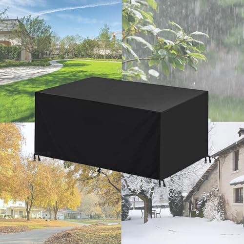 Schutzhülle Gartenmöbel,Abdeckungen Gartenmöbel 145x75cm Abdeckhauben Für Möbelsets,Abdeckplane winddicht winterfest wasserdicht Abdeckung Gartenmöbel Tisch für Gartentisch Sitzgruppe 145x75x74cm von HOLEILUCK