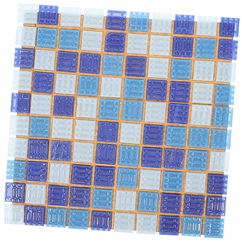 HOLIDYOYO 1 Blatt Klebe Fliesen Mosaik Aufkleber Blau für Schwimmbad Badezimmer und Außenbereich Selbstklebende Wandfliesen für DIY Dekoration Einzigartiges Design von HOLIDYOYO