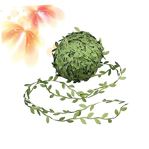 HOLIDYOYO 1 Rolle Künstliche Girlande Yards Grünes Dekoband aus Hochwertigem Stoff für DIY Bastelprojekte Hochzeiten und Wohnraumdekorationen für Kreative Bastelideen von HOLIDYOYO