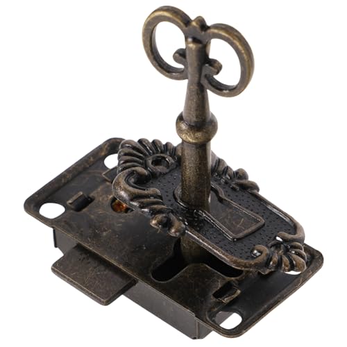 HOLIDYOYO 1 Satz Antikes Schrank Schloss Set mit Schlüssel Retro Möbel Türschloss für Schränke und Schmuckkästen Installieren ohne Schrauben Verleiht Vintage von HOLIDYOYO