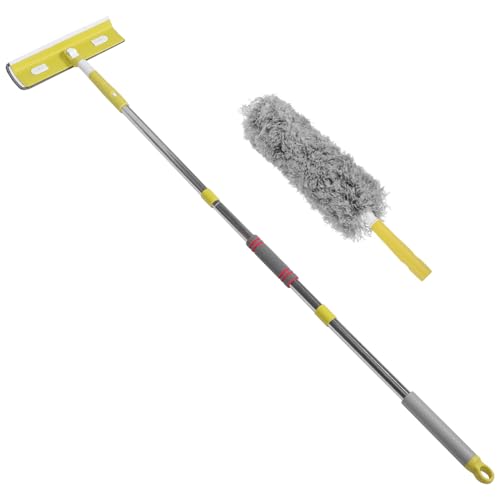 HOLIDYOYO 1 Satz Erweiterbarer Staubwedel mit Teleskopstange Leichter Reinigungsduster für Fenster Deckenventilatoren und Schwer Erreichbare Stellen für Entfernung von und Spinnweben von HOLIDYOYO