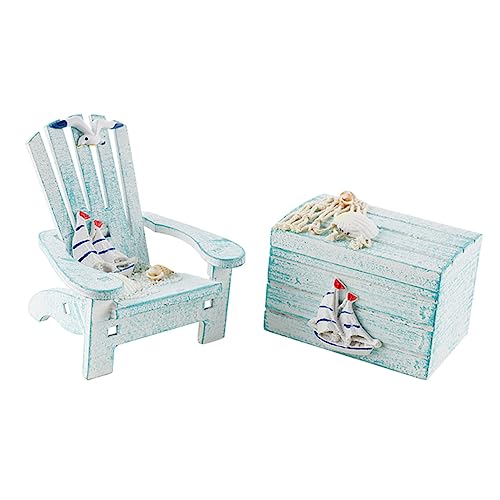 HOLIDYOYO 1 Satz Strandkorb Dekoration Miniaturverzierung Mini-nautische Verzierung Strandschmuck Strandkorb Handwerk Einrichtung Im Mediterranen Stil Strandkörbe Basteln Kiefernholz von HOLIDYOYO