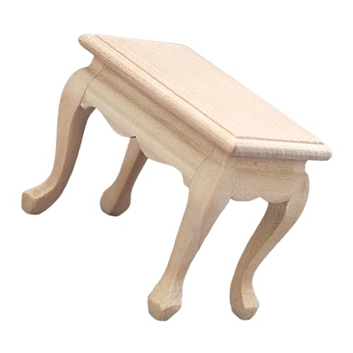 HOLIDYOYO 1 Stück Couchtisch in Biskuitholzfarbe Desk Decoration Miniature Furniture Micro Landscape Decor Realistic Ornament Tea Table Model Tee Tisch Ornament dekorativer Minitisch hölzern von HOLIDYOYO