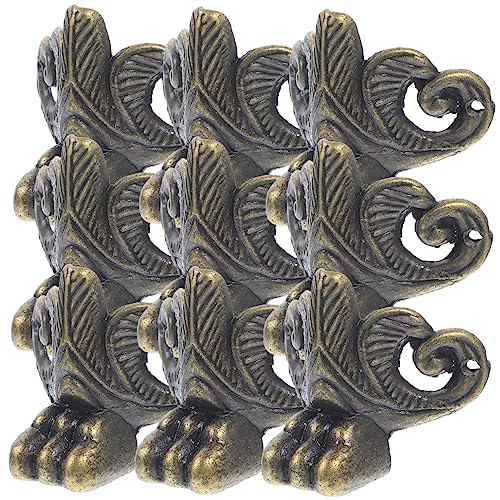HOLIDYOYO 10 Stück Dekorative Möbelfüße Zinklegierung Retro Holzbox Eckenschutz für Schmuckkästen Stilvolle Unterstützung für DIY Projekte Robust und Langlebig von HOLIDYOYO