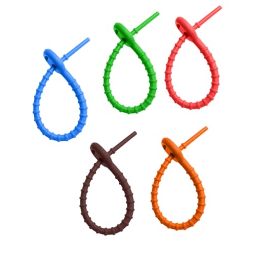 HOLIDYOYO 10 Stück Silikon Kabelbinder Bunte Verstellbare Kabel Organizer für USB Daten Ladekabel Wiederverwendbare Kabelmanagement Bänder für Zuhause Auto und Reise von HOLIDYOYO