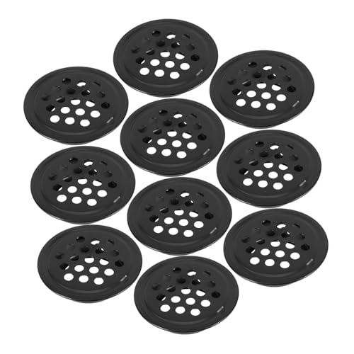 HOLIDYOYO 10 Stück Teiliges Edelstahl Flachrundes Lüftungsgitter für Schränke Einfache Montage Effektive Luftzirkulation Hitzebeständig Modernes Mesh design für Küche Bad Büro von HOLIDYOYO