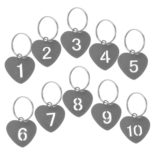HOLIDYOYO 10 Stück Teiliges Edelstahl Herzförmige Nummernschilder Nummerierte Metallanhänger für Schlüssel Gepäck Schlüsselorganisation Zuhause Büro HOLIDYOYO 10 Stück Teiliges Edelstahl Herzförmige Nummernschilder Nummerierte Metallanhänger für Schlüssel Gepäck Schlüsselorganisation Zuhause Büro von HOLIDYOYO
