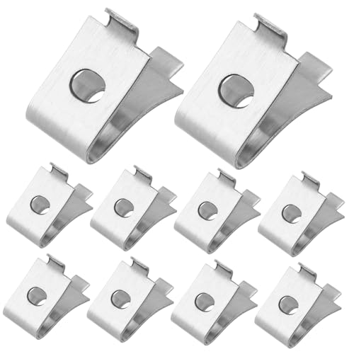 HOLIDYOYO 10 Stück Teiliges Edelstahl Regalhalterungen mit Erhöhtem Randschutz Rostfreie Halterclips für Glas Holzregale Stabile Befestigung für Schränke Langlebige Regalbodenträger für von HOLIDYOYO