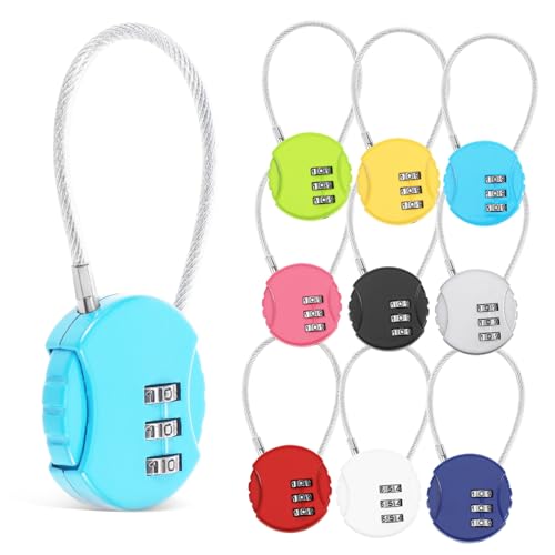 HOLIDYOYO 10 Stück Teiliges Gepäckschloss Robuste Zahlenschlösser mit Stahlseil in Farben für Koffer Schränke und Türen und Vielseitig Einsetzbar HOLIDYOYO 10 Stück Teiliges Gepäckschloss Robuste Zahlenschlösser mit Stahlseil in Farben für Koffer Schränke und Türen und Vielseitig Einsetzbar von HOLIDYOYO