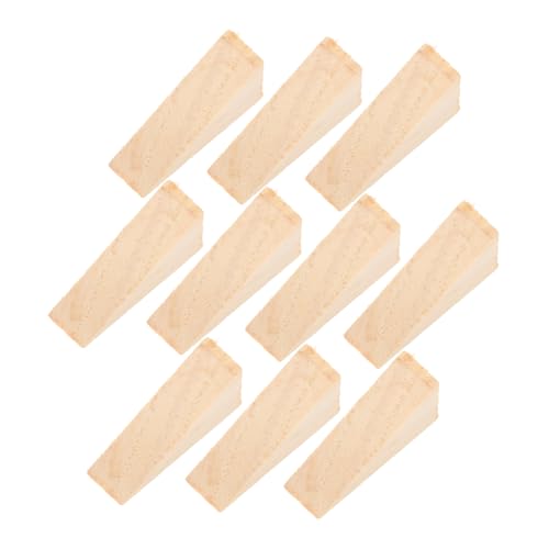 HOLIDYOYO 10 Stück Teiliges Holzkeile Türkeile aus Robustem Holz mit Rutschfestem Diagonalen Fußpolster für Sicheren Halt Teppich Fliesen und Langlebige Handgefertigte Türstopper von HOLIDYOYO