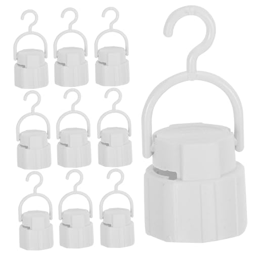 HOLIDYOYO 10 Stück Teiliges LED Lampensockel adapter mit Haken Lampenfassung Tragbar und Vielseitig als Camping notlicht Hängelampe für Zuhause Büro Hotel und Notfälle Geeignet von HOLIDYOYO