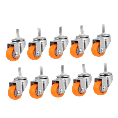 HOLIDYOYO 10 Stück Teiliges Lenkrollen Möbel Nylon Räder Gewinde Möbelrollen Industrie Schwerlastdrehbar Verschleißfest für Werkbank Palettenmöbel Transportboxen von HOLIDYOYO